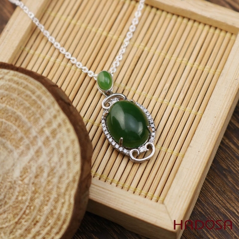 Mặt dây chuyền Ngọc Bích Canada 12*16mm