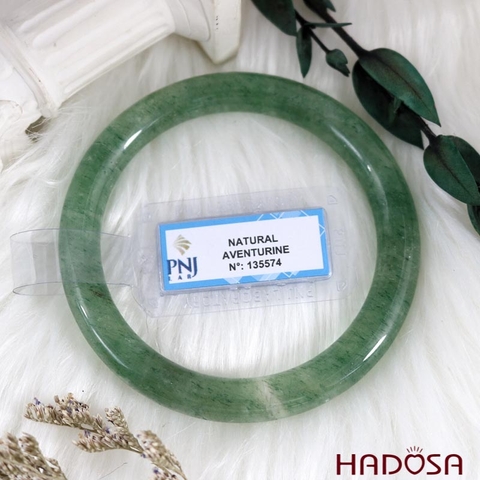 Vòng kiềng thạch anh dâu tây xanh 5A ni 57