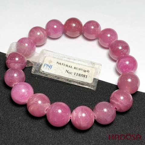 Vòng đá Ruby Thái hồng trong 11mm cao cấp