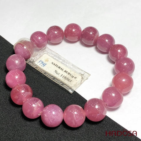 Vòng đá Ruby Thái hồng trong 11mm cao cấp