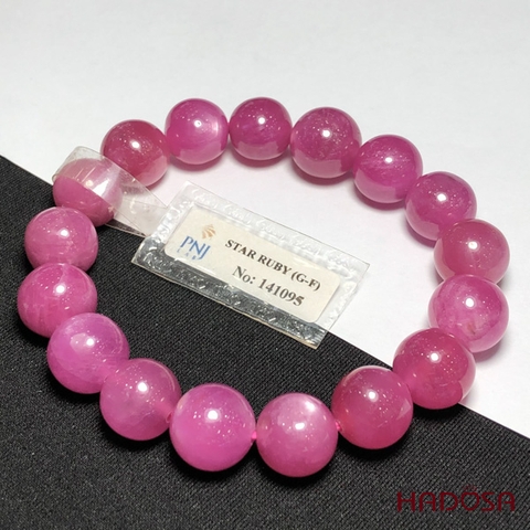 Vòng đá Ruby Thái hồng trong 11mm cao cấp