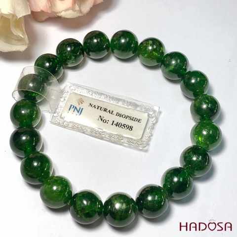 Vòng đá Diopside 10mm cao cấp chuẩn 6A Hadosa