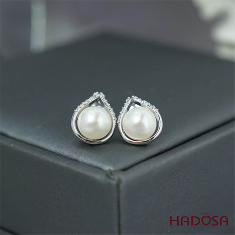 Khuyên tai ngọc trai 8mm