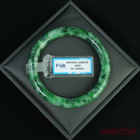 Vòng Ngọc Cẩm Thạch bản tròn xanh vân bông ni 54