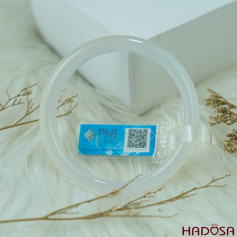 Vòng kiềng mã não trắng ngọc bản hẹ ni 54