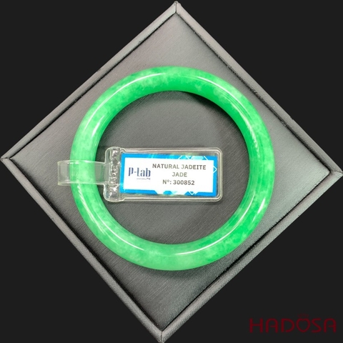 Vòng Ngọc Cẩm Thạch bản tròn xanh lý vân bông ni 54