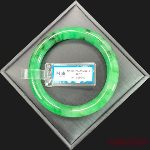 Vòng Ngọc Cẩm Thạch bản tròn xanh vân lý ni 53
