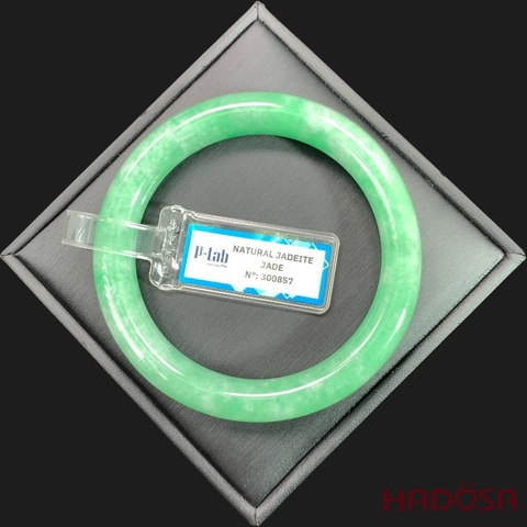 Vòng Ngọc Cẩm Thạch bản tròn xanh lý vân bông ni 56