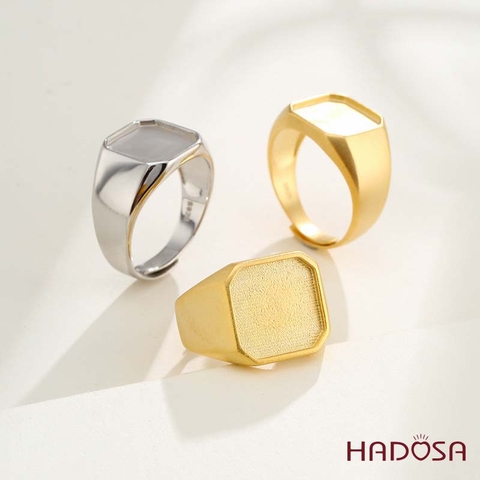 Khung nhẫn nam trơn bạc 13x13mm