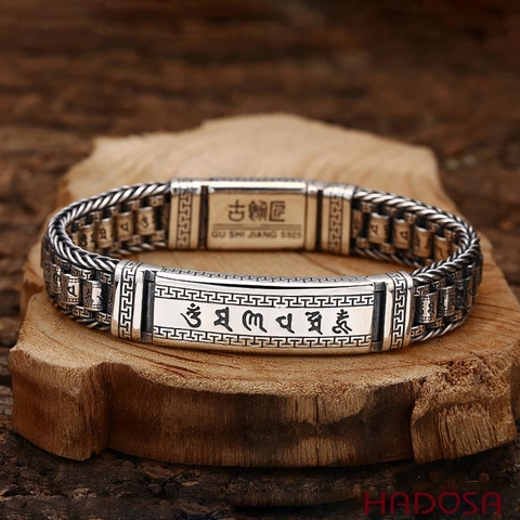 Lắc tay bạc chú Om mani padme hum