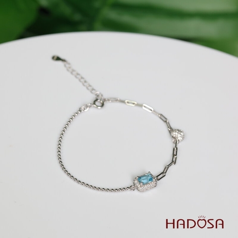 Lắc tay đá Topaz 4x6mm bạc 925