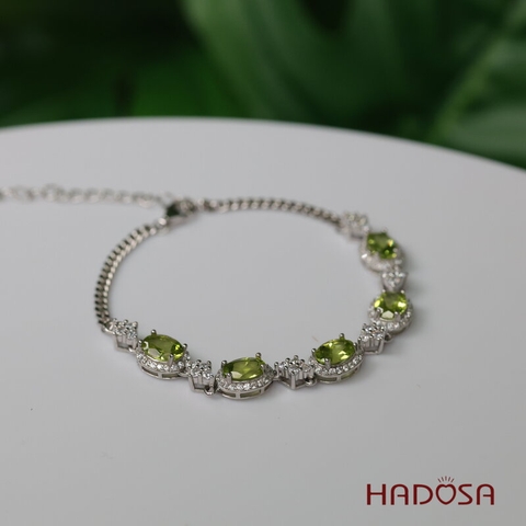 Lắc tay Peridot 5x7mm bạc 925