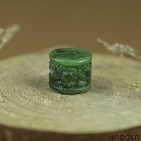 Lu thống Cẩm Thạch xanh đậm chạm 10*11mm