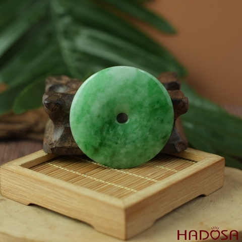 Mặt đồng điếu Cẩm Thạch xanh vân bông 48mm