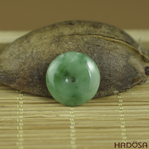 Mặt đồng điếu Cẩm Thạch xanh lí 13-14mm