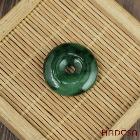 Mặt Cẩm Thạch đồng điếu xanh đậm 25x6mm