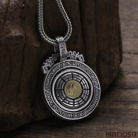 Mặt dây chuyền bạc nam Càn Khôn Bát Quái