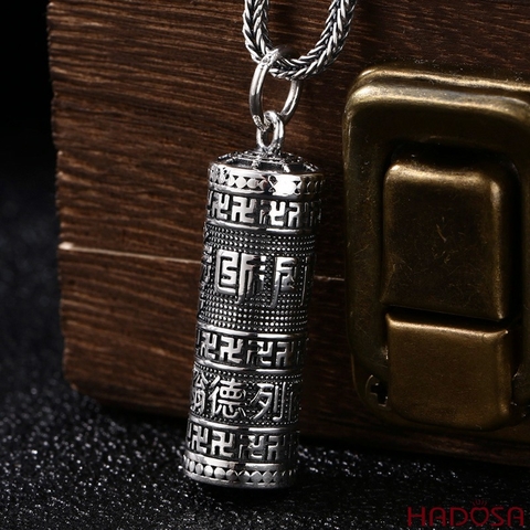 Mặt dây chuyền bạc Thái nam khắc Chú Lăng Nghiêm