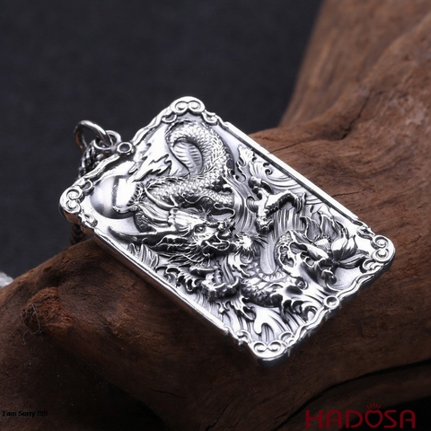 Mặt dây chuyền bạc Thái hình Rồng