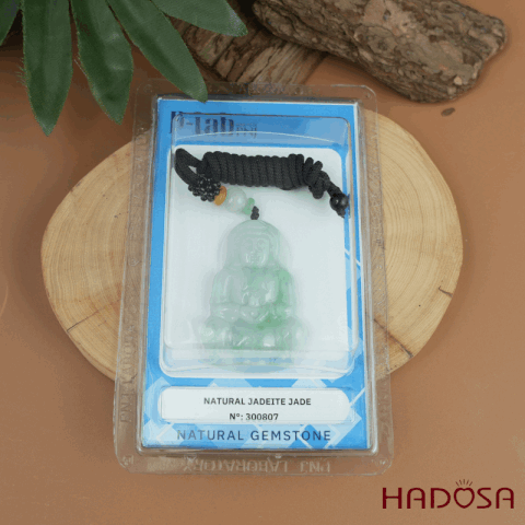 Phật Quan Âm Ngọc Cẩm Thạch A Nếp Chủng 50x32mm