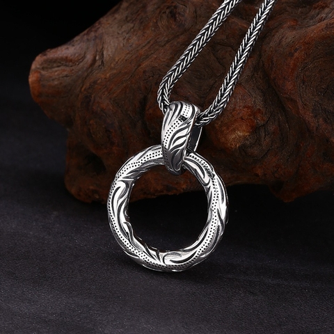 Mặt Dây Chuyền Nam Bạc Thái Vòng Xoắn Möbius Biểu Tượng Vô Tận