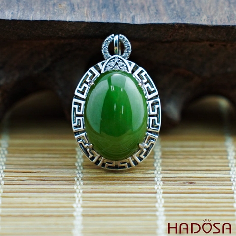 Mặt dây chuyền Ngọc Bích Canada (13*18mm) bạc 925