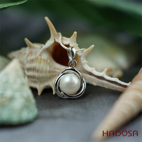 Mặt dây chuyền ngọc trai 8mm bạc