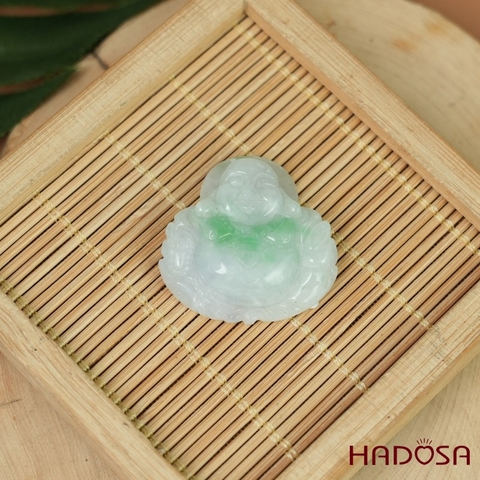 Mặt Di Lặc Cẩm Thạch trắng vân lý 28x28x7mm