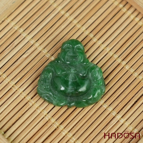 Mặt Di Lặc Cẩm Thạch xanh ngọc đậm 22*23mm