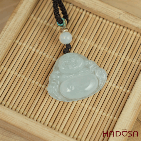 Mặt dây chuyền Phật DI Lặc Cẩm Thạch A Nếp Băng 29x24x6mm