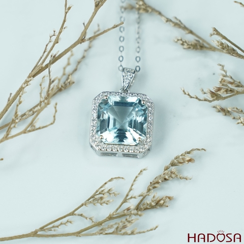 Mặt dây chuyền đá Topaz 11*11mm bạc 925