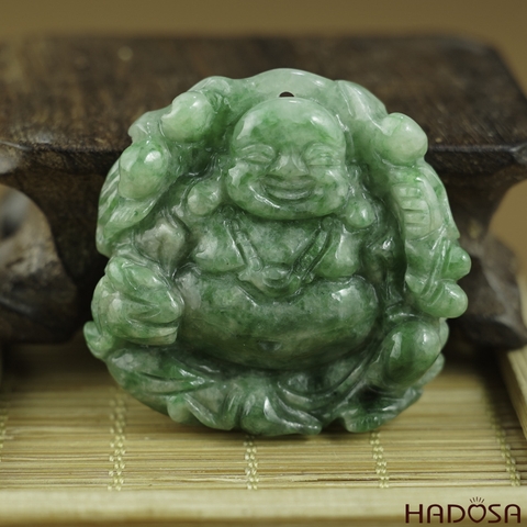 Mặt Di Lặc Cẩm Thạch xanh lí 43x44x10mm