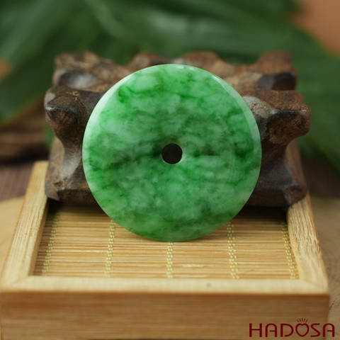 Mặt đồng điếu Cẩm Thạch xanh vân bông 44mm