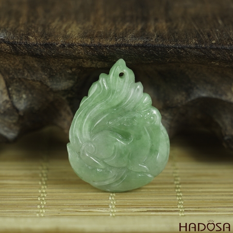 Hồ Ly Cẩm Thạch xanh lí 23x30x6mm