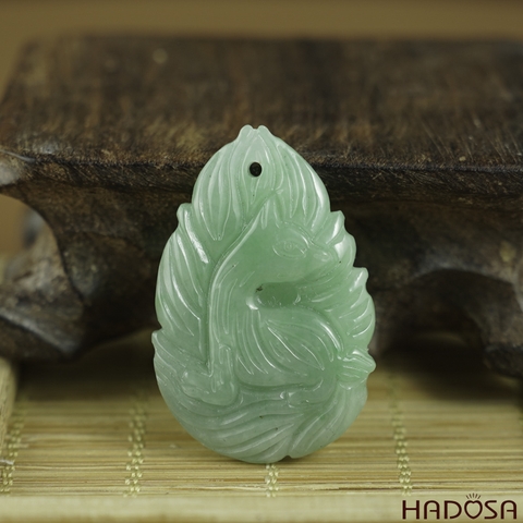Hồ Ly Cẩm Thạch xanh lí 25x38x5.5mm