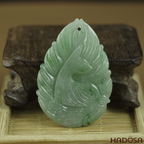 Hồ Ly Cẩm Thạch xanh lí 53x37x5.5mm