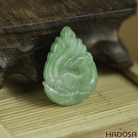Hồ Ly Cẩm Thạch xanh lí 23x30x6mm