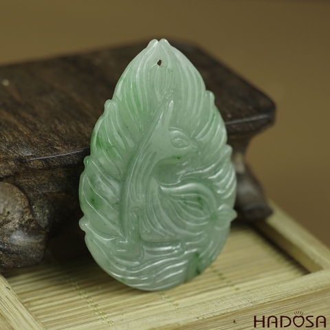Hồ Ly Cẩm Thạch xanh lí 53x37x5.5mm