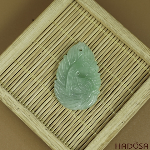 Hồ Ly Cẩm Thạch xanh lí 25x38x5.5mm