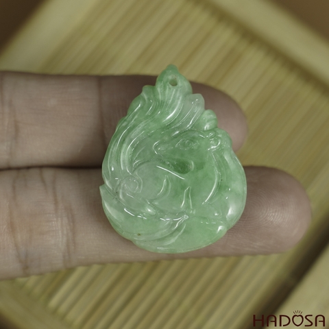 Hồ Ly Cẩm Thạch xanh lí 23x30x6mm