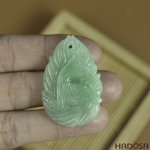 Hồ Ly Cẩm Thạch xanh lí 25x38x5.5mm