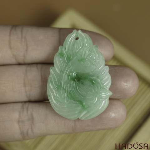 Hồ Ly Cẩm Thạch xanh lí 27x38x6mm