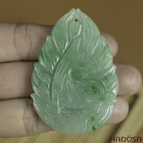 Hồ Ly Cẩm Thạch xanh lí 53x37x5.5mm