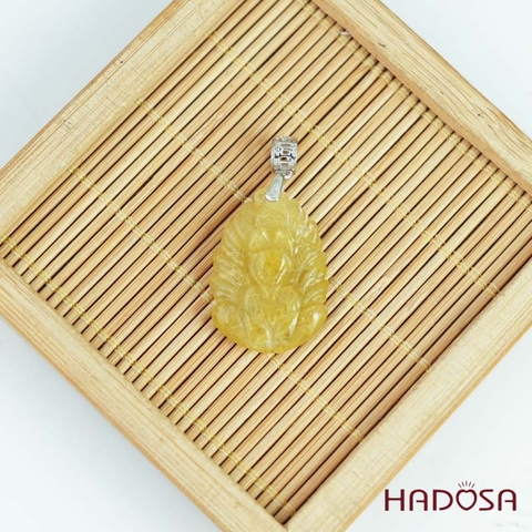 Mặt Hồ Ly Chúa Thạch anh tóc vàng khoen bạc 925