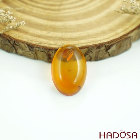 Mặt Hổ Phách Balan oval 16x23 cao cấp