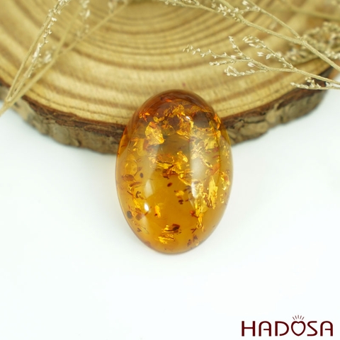 Mặt Hổ Phách Baltic oval 25*35mm