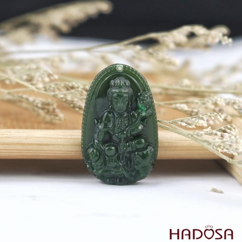 Mặt Ngọc Bích Phổ Hiền Bồ Tát (Thìn, Tỵ) 37x25mm