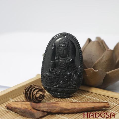 Mặt đá Obsidian Phật Vân Thù Bồ Tát (Mão) 54mm