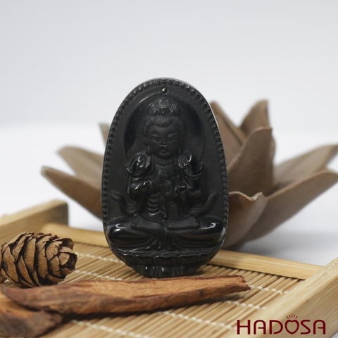 Mặt đá Obsidian Phật Như Lại Đại Nhật (Mùi, Thân) 54mm