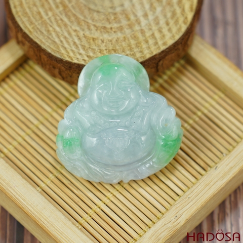 Mặt Di Lặc Cẩm Thạch trắng vân lý 35x35x9mm